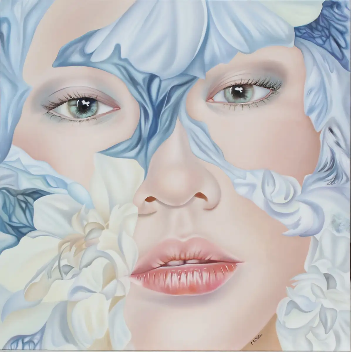 Blue Bloom, 90x90cm, oil on canvas.JPG